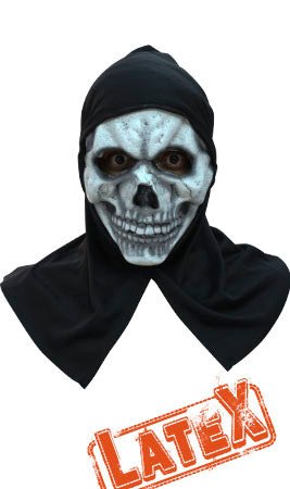 Masque Latex Squelette Capuche