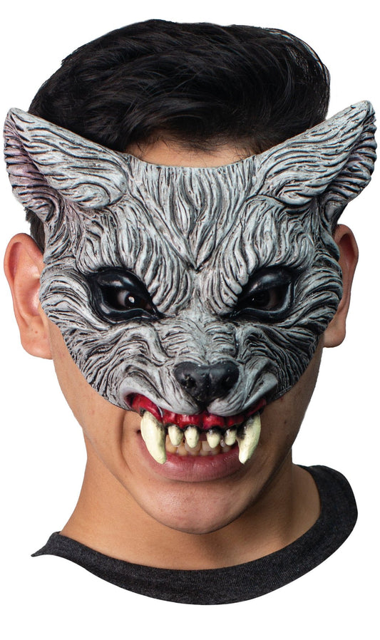 Demi-masque Loup-Garou en Latex
