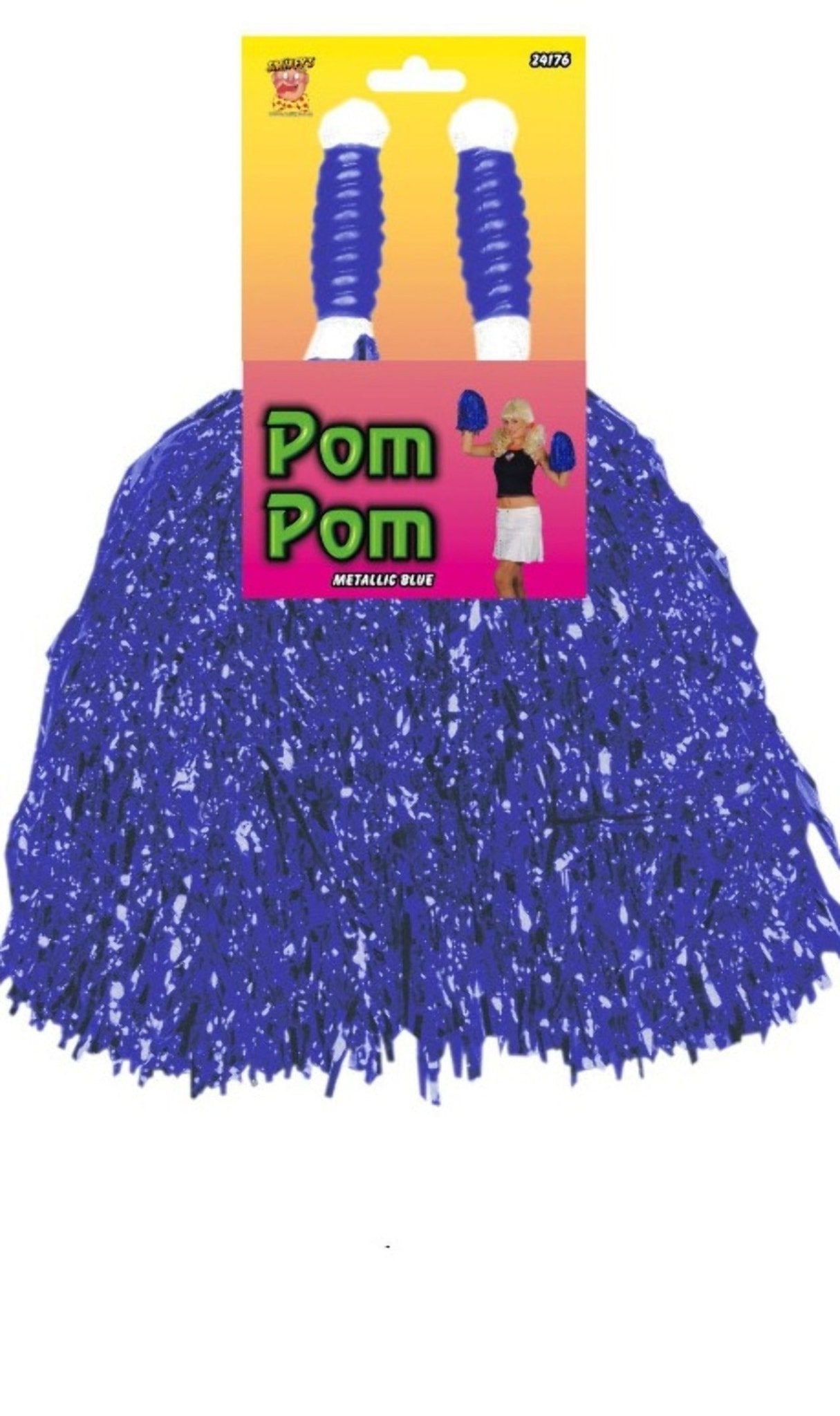 Pompon de pom pom girl, bleu métallisé  acheter en ligne sur déguisement  buttinette