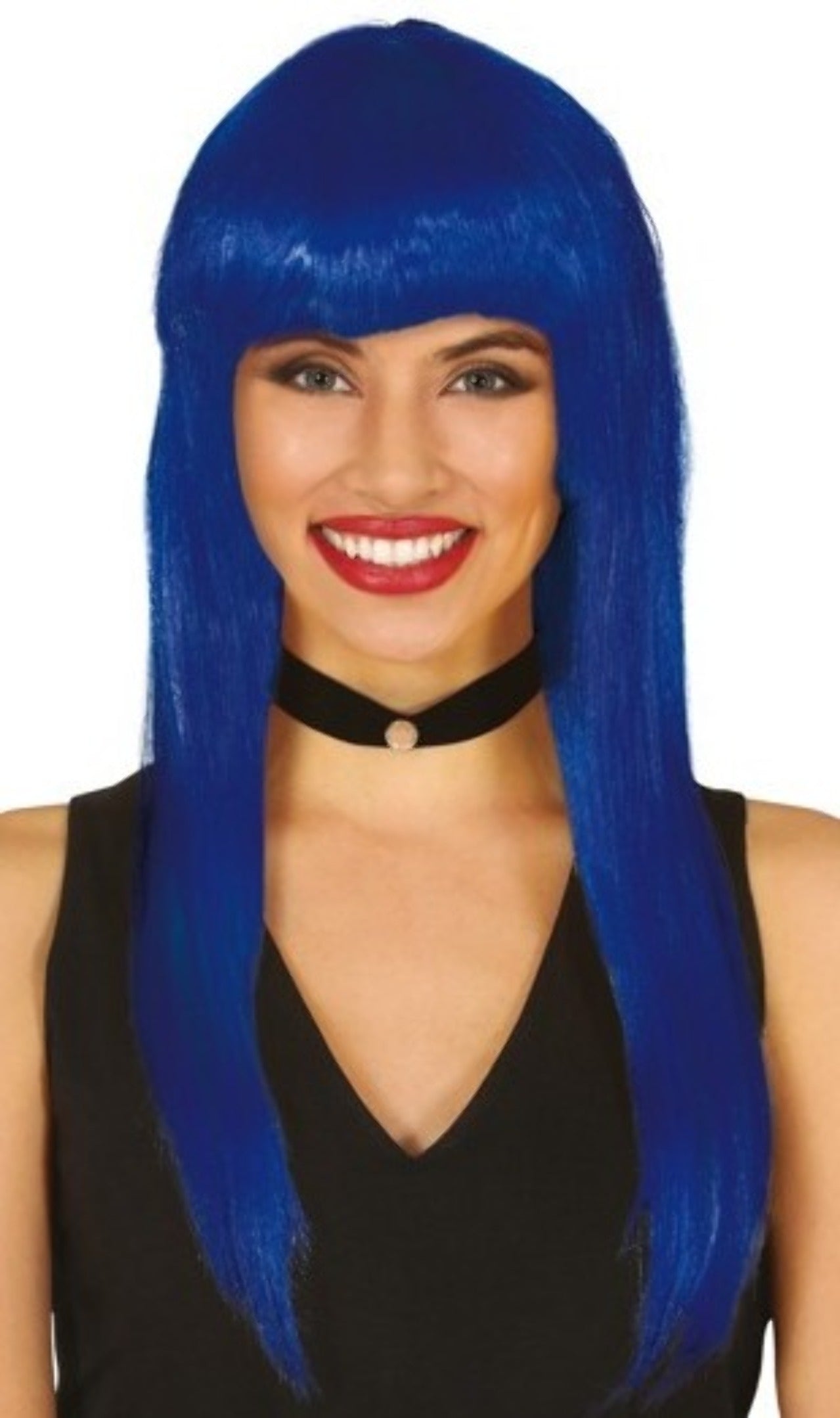 Perruque Bleu Cheveux Longue Eco
