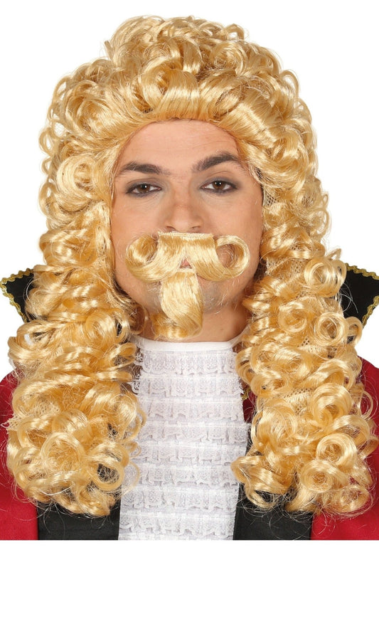 Perruque et moustache baroque