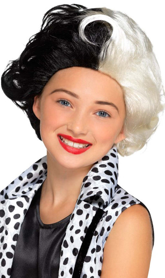 Perruque de Cruella pour enfant