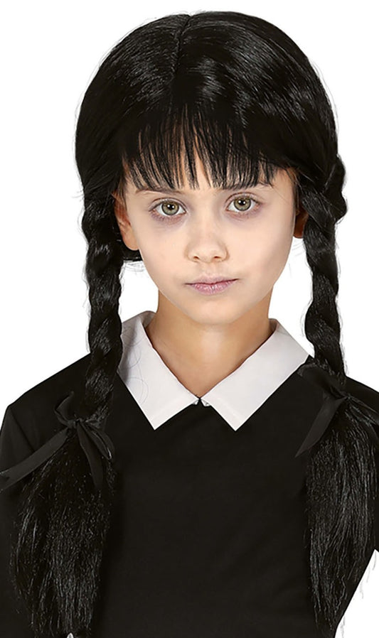 Perruque Écolière Gothique Tresses pour enfants