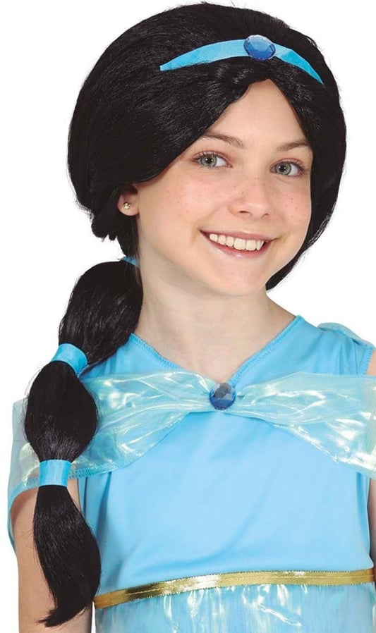 Perruque Noire  Princesse Jasmine enfant