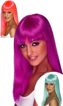 Perruque Longue Couleurs Fluo