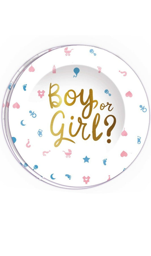 Assiettes Gender Reveal bébé