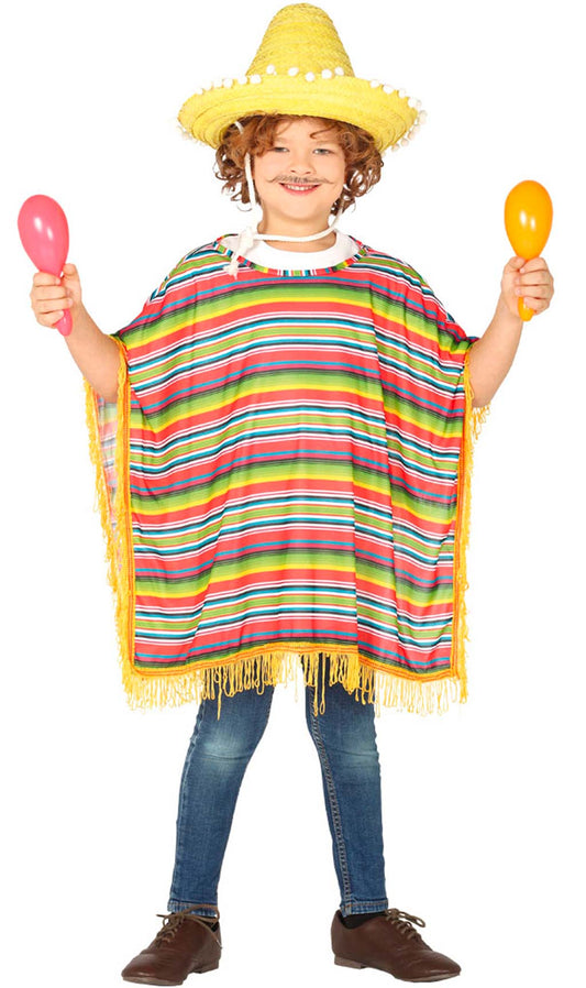 Poncho Mexicain Multicolore pour enfant