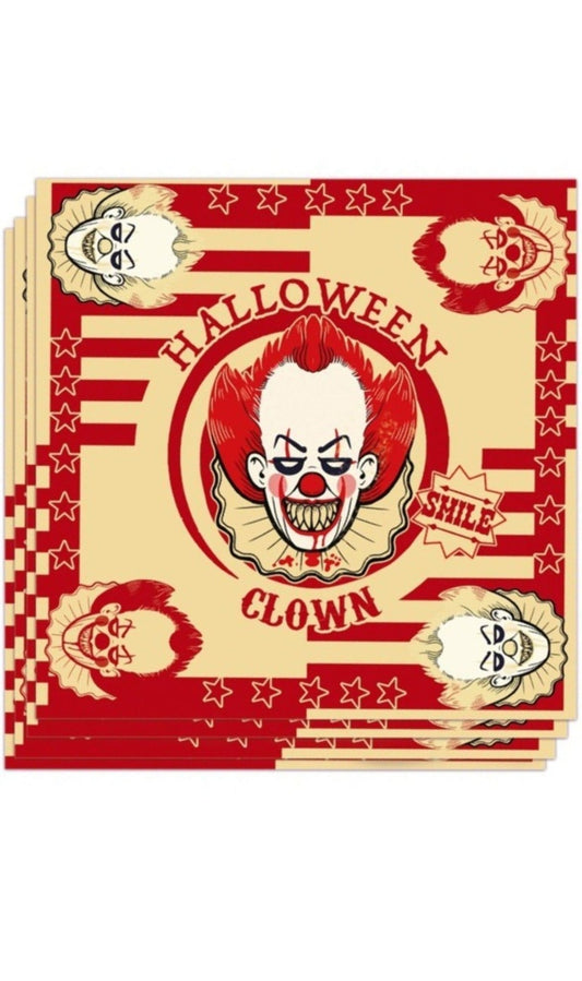 Serviettes en Papier de Clown Sinistre