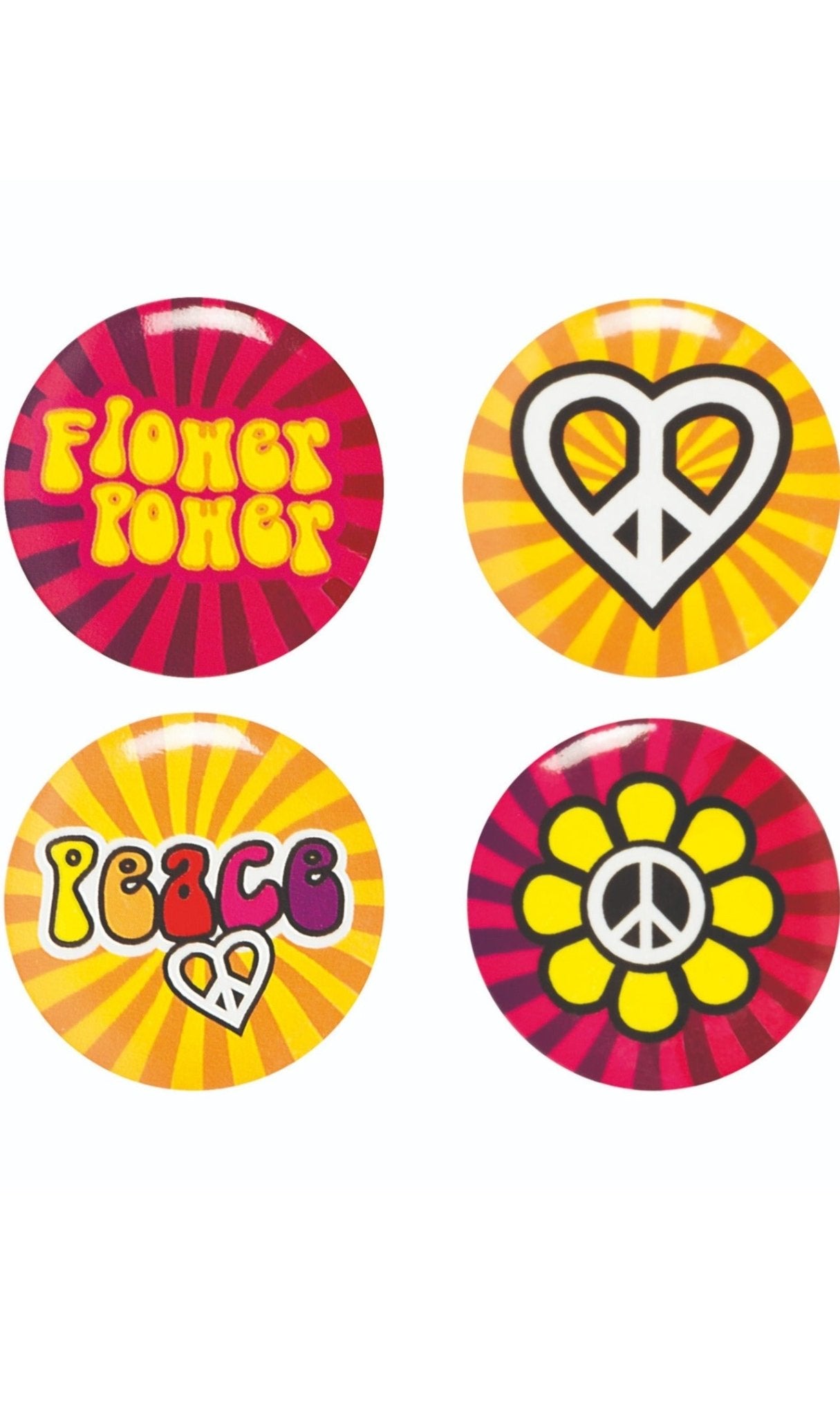 Set de Badges Hippie Flower