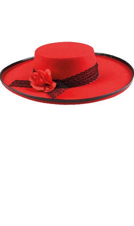 Chapeau Cordouane Fleur Rouge