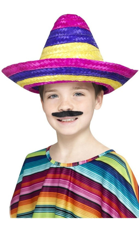 Sombrero mexicain multicolore enfant