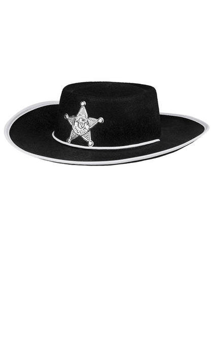 Chapeau Noir de Shérif pour enfant