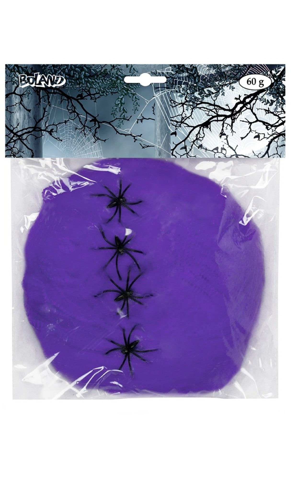 Toile d'Araignée Violette 60gr avec 4 Araignées