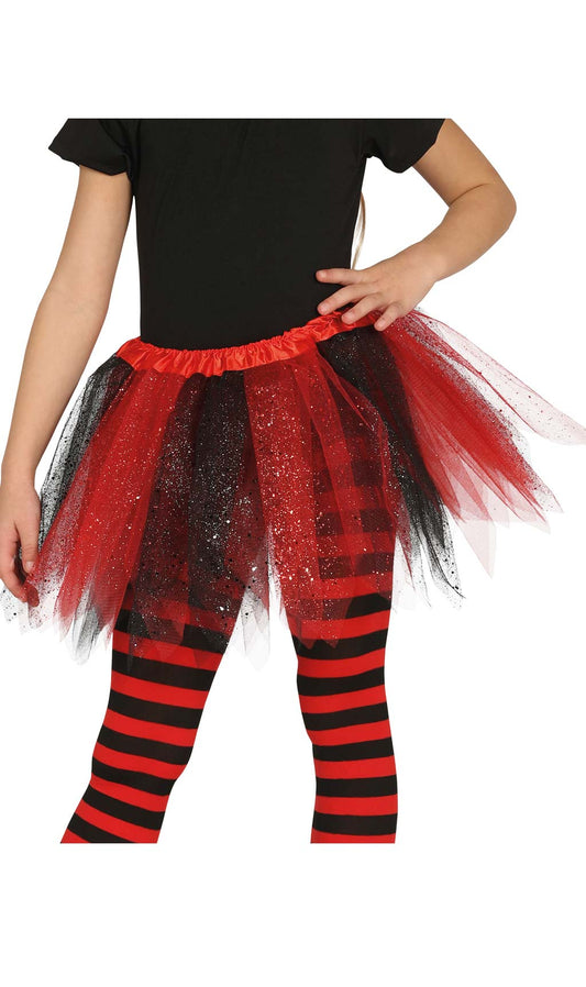 Tutu Rouge et Noir Brillant pour enfant