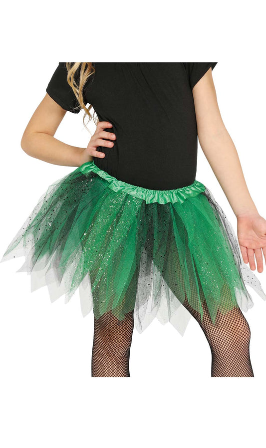 Tutu Vert et Noir Brillant pour enfant